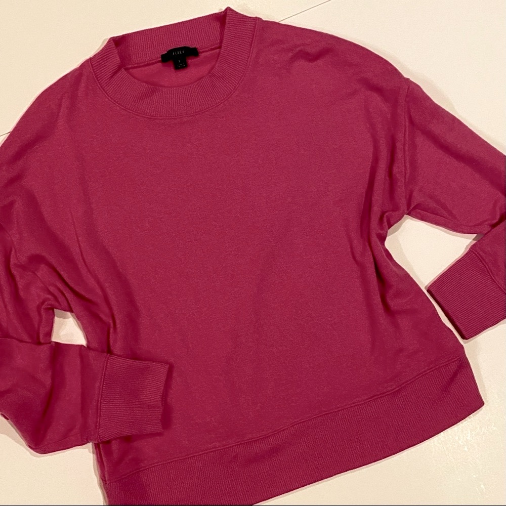 SOFT! J CREW Re-Imagined HOT PINK SWEATER Lightweight ELASTANE Planet Inspired L